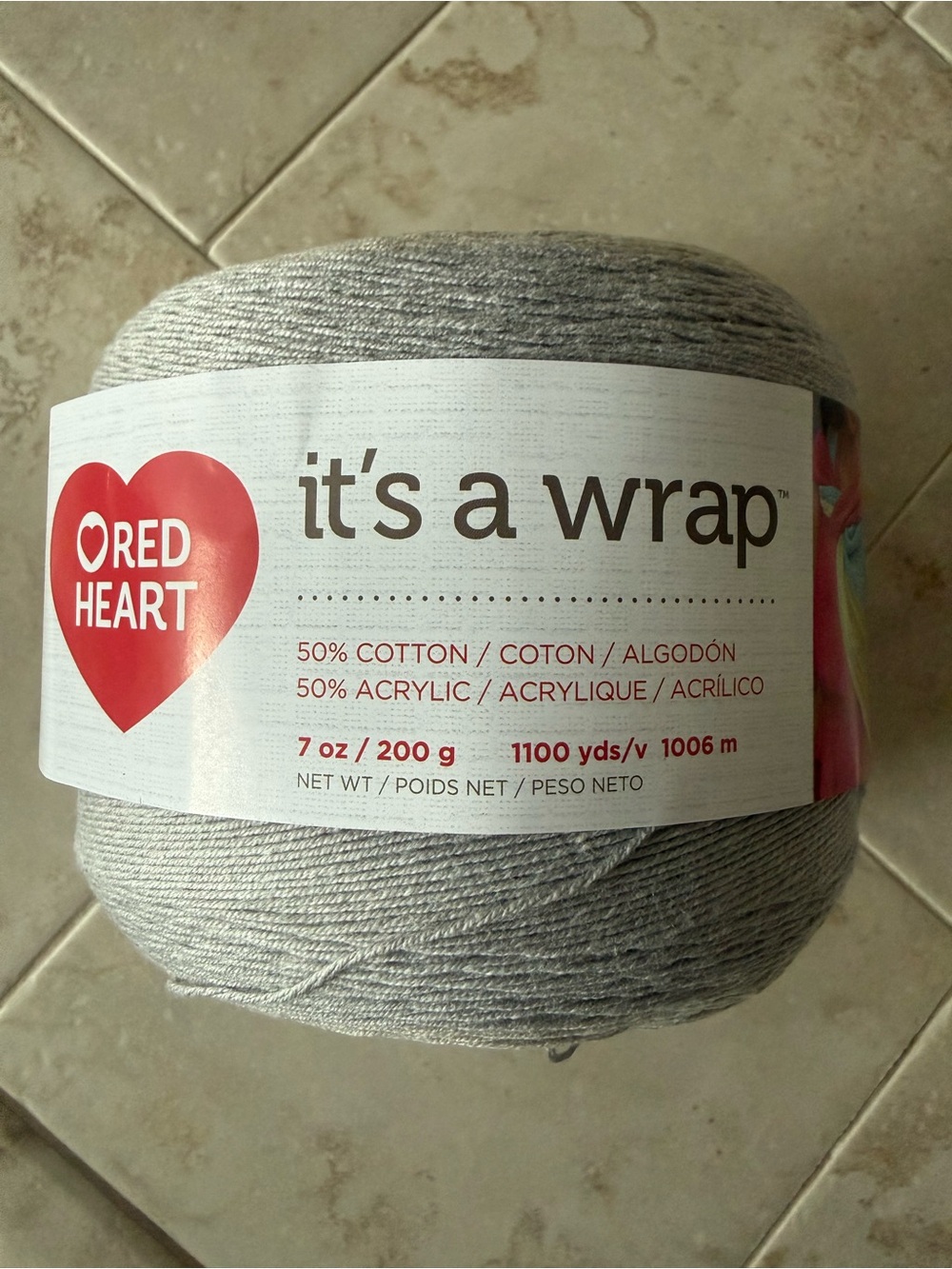 It's a Wrap Light Gray Yarn - 50% Cotton 50% Acrylic - Western Occidental